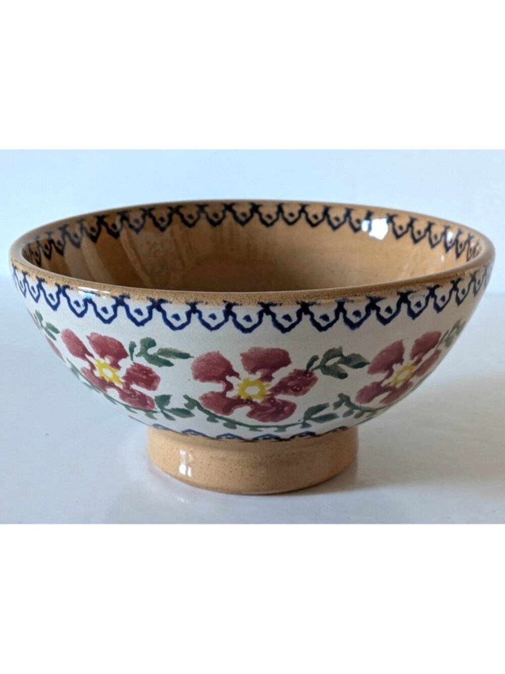 Nicholas Mosse Old Rose Footed Bowl 5 In. Spongeware Handcrafted Irish Pottery